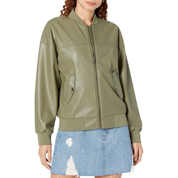 NWT The Drop Women's Iman Vegan Leather Bomber, Olive, 3X, Plus Size - Picture 1 of 1